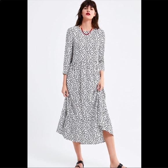 Zara NEW polka dot print dress - Picture 6 of 9
